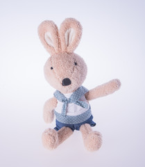 rabbit or bunny toy on a background.