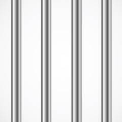 Vector Steel Prison or Jail Bars Isolated on White.