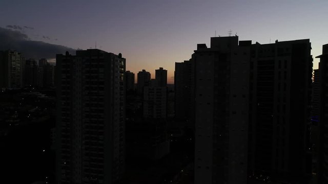 Silhouette of Residential Buildings in Ribeirao Preto, Brazil by Drone