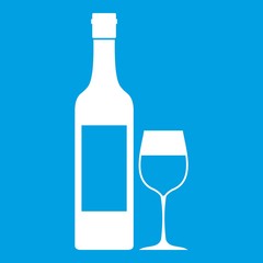 Bottle of wine icon white