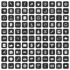 100 training icons set black