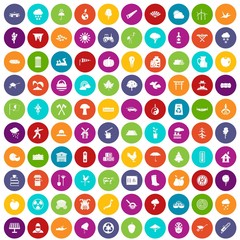 100 tree icons set color