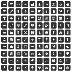 100 tree icons set black