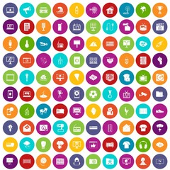 100 TV icons set color