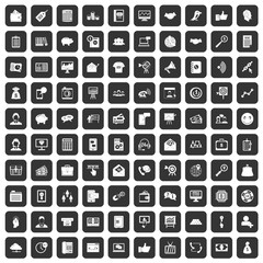 100 viral marketing icons set black