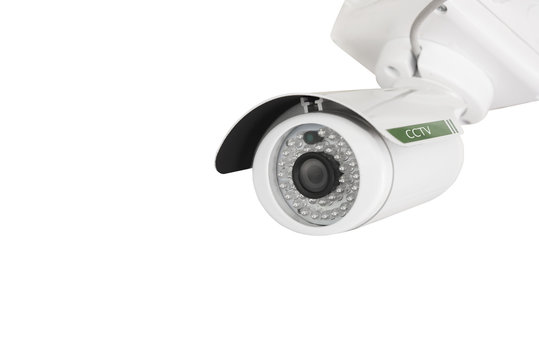 CCTV, security camera isolated on white background.