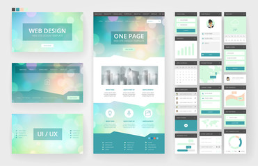 Website design template and interface elements