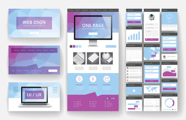 Website design template and interface elements