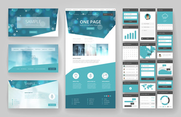 Website design template and interface elements