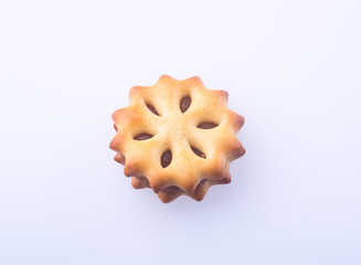 cookie biscuits with filling on background