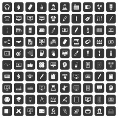 100 webdesign icons set black