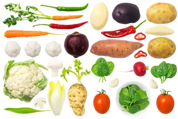 Wall murals Vegetables Vegetables Isolated on White Background Set 3