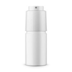 White glossy metal deodorant spray bottle.