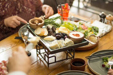 Snacks on the table in the restaurant.