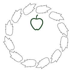 decorative frame with leaves icon