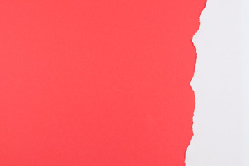 Torn empty paper red and white colors