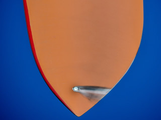 Scorch marks from lightning strike on wind turbine rotor blade