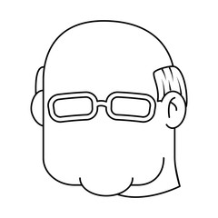 Grandfather faceless cartoon