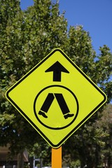 Road sign in Australia - Pedestrian Crossing 