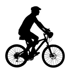 Naklejka premium Cyclist silhouette isolated on white background vector
