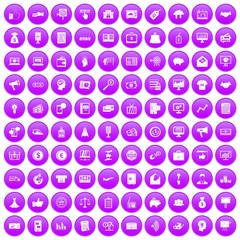 100 e-commerce icons set purple