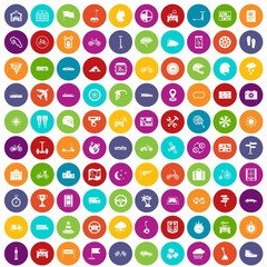 100 ride icons set color