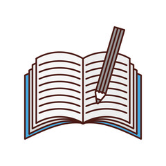 notebook school with pencil vector illustration design