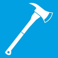 Firefighter axe icon white