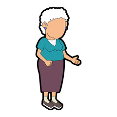 Grandmother faceless cartoon