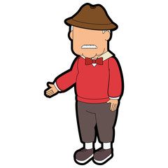 Grandfather faceless cartoon