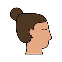 head of woman sideview icon image