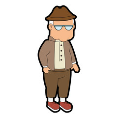 Grandfather faceless cartoon