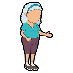 Grandmother faceless cartoon