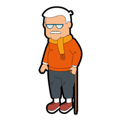 Grandfather faceless cartoon