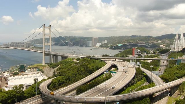 Tsing Ma Bridge at Summer, HongKong.