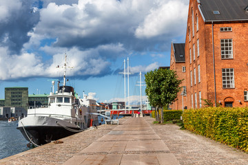 City landscape, Copenhagen, Denmark, view of the canal Vesterbro