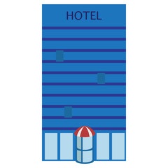 Hotel building icon, vector illustration flat style design isolated on white. Colorful graphics