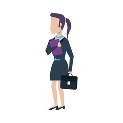business woman carrying briefcase avatar icon image vector illustration design 