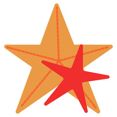 Sea starfish icon, vector illustration flat style design isolated on white. Colorful graphics