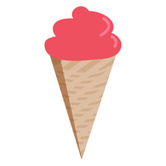 Waffle ice cream icon, vector illustration flat style design isolated on white. Colorful graphics