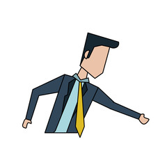 businessman talking and moving  avatar icon image vector illustration design 