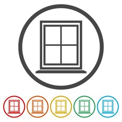 Window Icons set Flat Graphic Design 