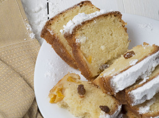 cake on the white