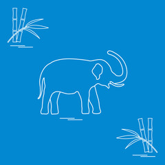 Stylized icon of elephant and bamboo.