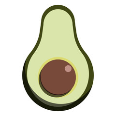 Avocado fresh fruit icon, vector illustration flat style design isolated on white. Colorful graphics