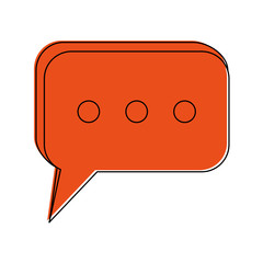 instant messaging conversation bubbles icon image vector illustration design  orange color