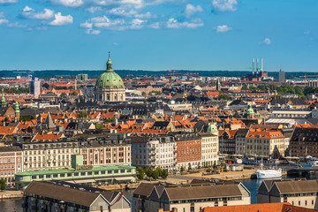 Naklejka na ściany i meble Aerial view of Copenhagen city center, Denmark