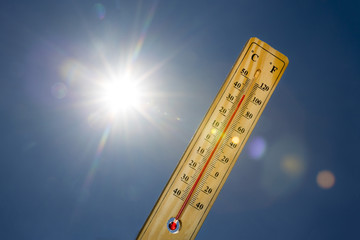 Mercury thermometer Summer heat Sun light