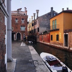 Fototapeta na wymiar Canal view in Venice (Veneto, Italy)