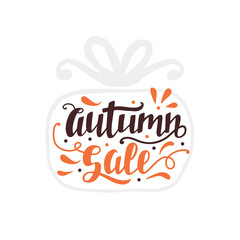 Autumn Sale banner with hand lettering